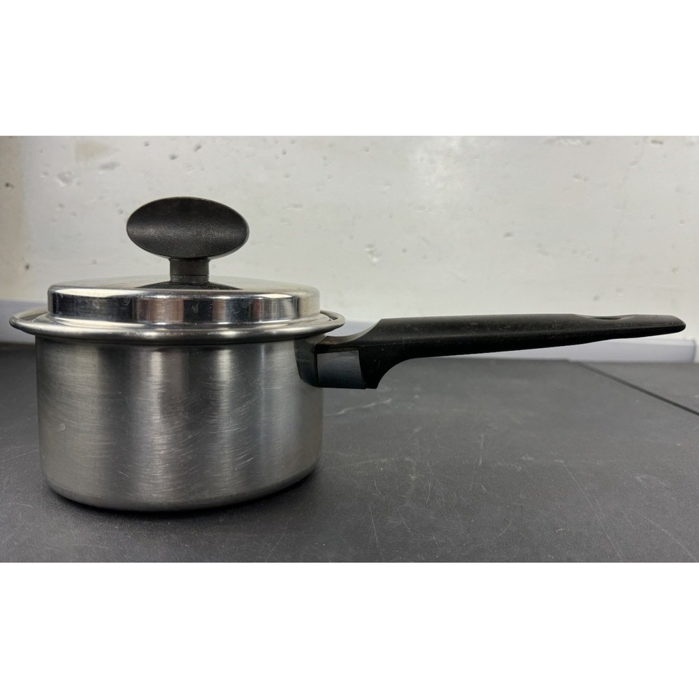 Vintage Ekco Flint‎ Stainless Steel 1 Qt Sauce Pan W/ Lid